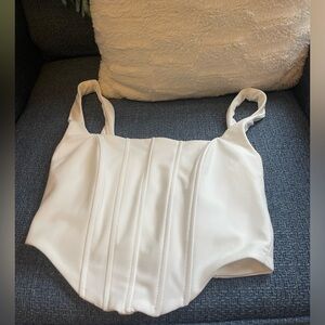 Edikted White Isla Corset Top (Size Small)
